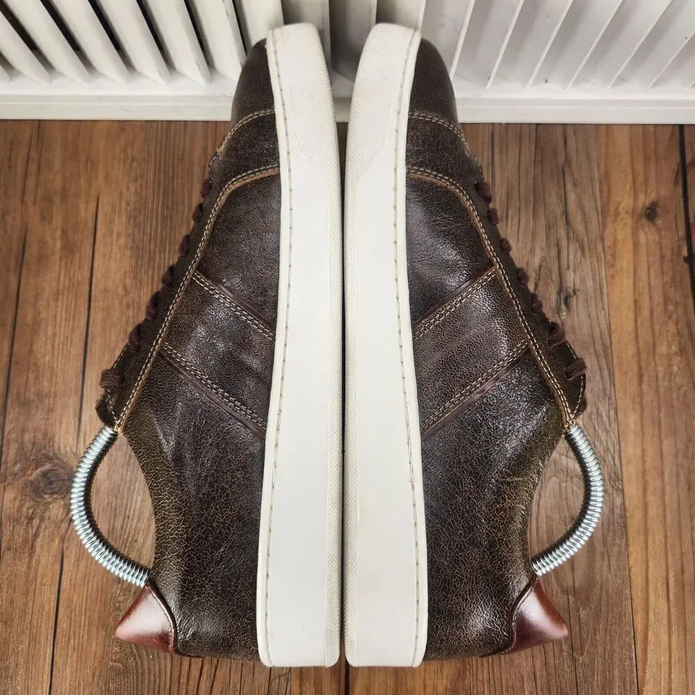 Flag LTD Nappa Glove Men Sz 9.5M Brown Leather Preppy Hipster Low Sneakers Shoes